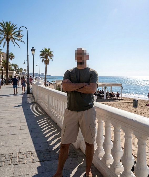 Chico dotado y discreto en Almería, con el rostro difuminado para preservar el anonimato